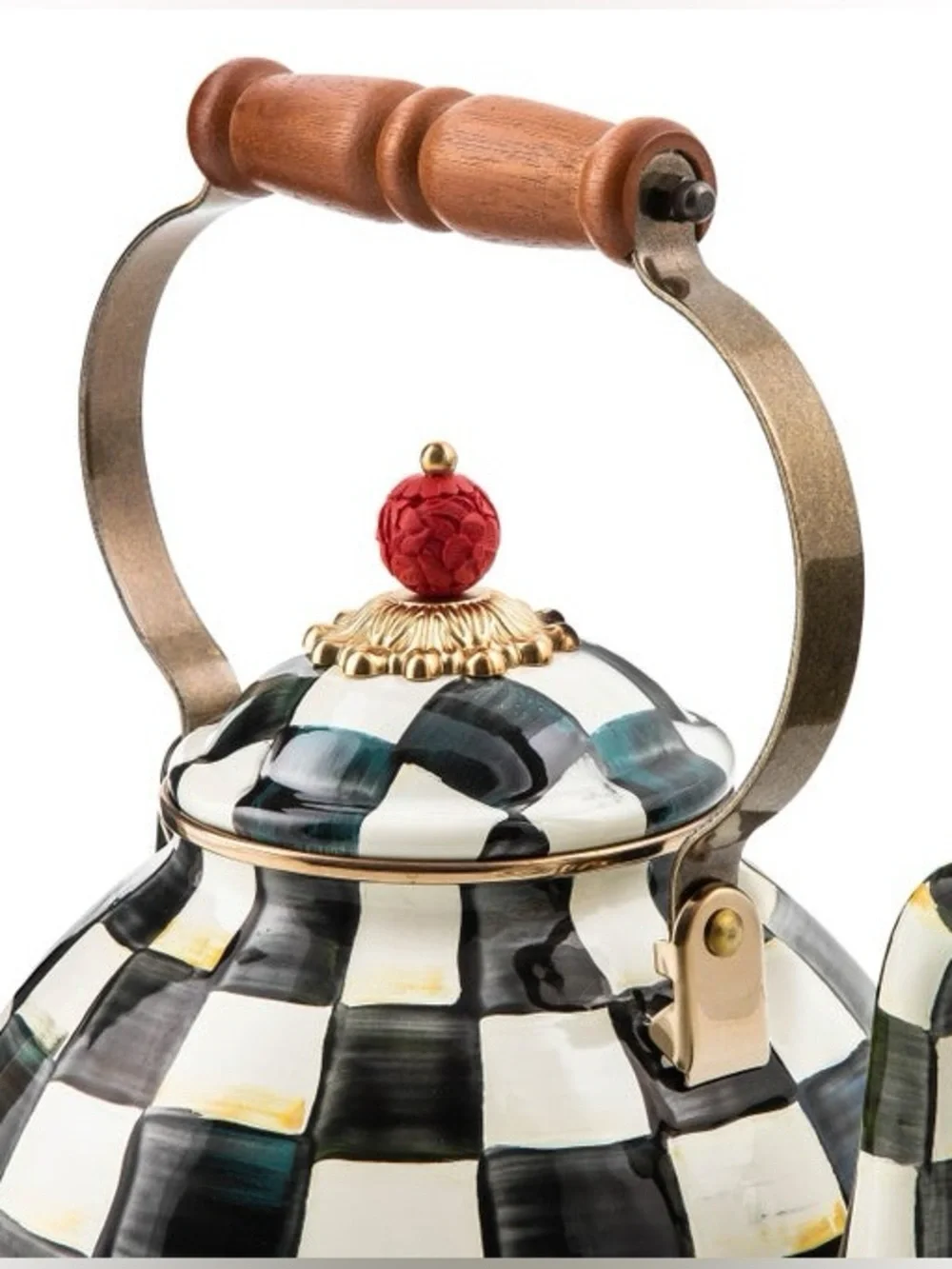 Courtly Check Enamel Tea Kettle - 3 Quart